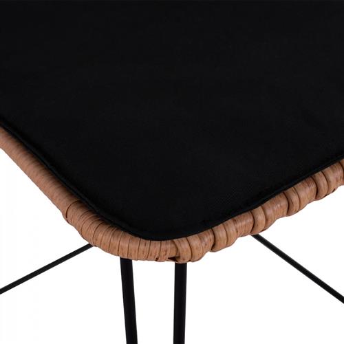 HomeMarkt Allegra HM5452 Μεταλλικό Wicker Μαύρο-Μπεζ 56x60x109cm