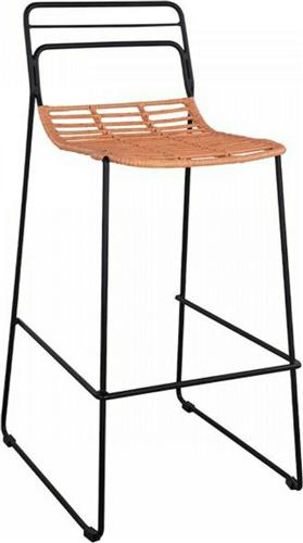 HomeMarkt Allegra HM5642 Μεταλλικό Wicker Μαύρο-Μπεζ 48x53x100cm