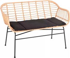 HomeMarkt Allegra Καναπές Εξωτερικού Χώρου Rattan με Μαξιλάρια 120x62x80cm HM6077