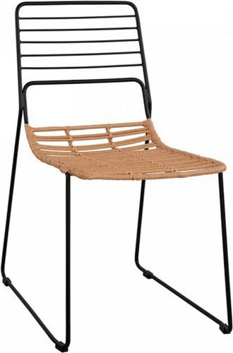 HomeMarkt Allegra Μεταλλικη με Wicker Μπεζ 51x54x83cm HM5694