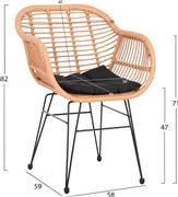 HomeMarkt Allegra Πολυθρόνα Εξωτερικού Χώρου Μεταλλική Μπεζ με Μαξιλάρι 58x59x82cm HM5450.31