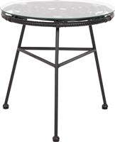 HomeMarkt Allegra Τραπέζι για Μικρούς Εξωτερικούς Χώρους Rattan με Μεταλλικό Σκελετό Μαύρο 45x45cm HM5459.12