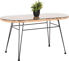 HomeMarkt Allegra Τραπέζι Μεταλλικό με Γυάλινη Επιφάνεια 100x45x51cm HM5695.11