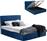 HomeMarkt Allie Κρεβάτι Υπέρδιπλο Επενδυμένο με Ύφασμα Μπλε με Αποθηκευτικό Χώρο & Τάβλες για Στρώμα 160x200cm HM584.18