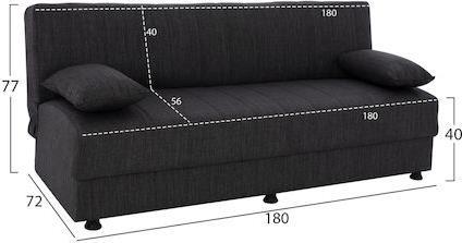 HomeMarkt Andri Τριθέσιος Καναπές Κρεβάτι με Αποθηκευτικό Χώρο Γκρι 180x72x77cm HM3239.03