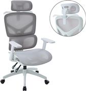HomeMarkt Apex Καρέκλα Γραφείου με Ανάκλιση και Ρυθμιζόμενα Μπράτσα Λευκή-Γκρι HM1227.02