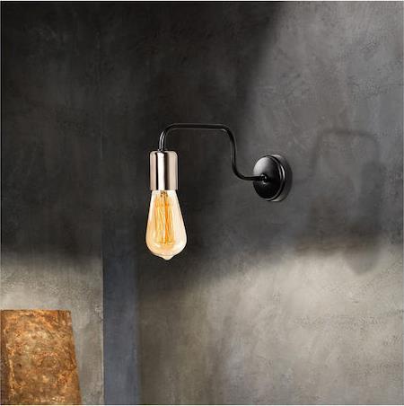 HomeMarkt Απλίκα Τοίχου Μεταλλική Μαύρη 28x4x11cm HM7305