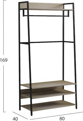 HomeMarkt Aranja Έπιπλο Εισόδου Μαύρο-Μελαμίνη Sonama 84x40x169cm HM18084