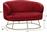 HomeMarkt Arien Διθέσιος Κόκκινο Βελουτέ 125x80x84cm HM8492.06