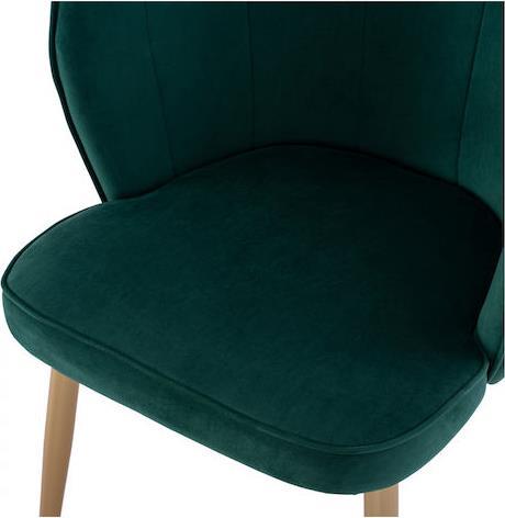 HomeMarkt Avie Πολυθρόνες Τραπεζαρίας Βελούδινες Κυπαρισσί Σετ 2τμχ 57.5x57.5x85cm HM8737.03