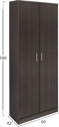 HomeMarkt Bailey Ντουλάπα Δίφυλλη Zebrano 60x42x180cm HM337.01