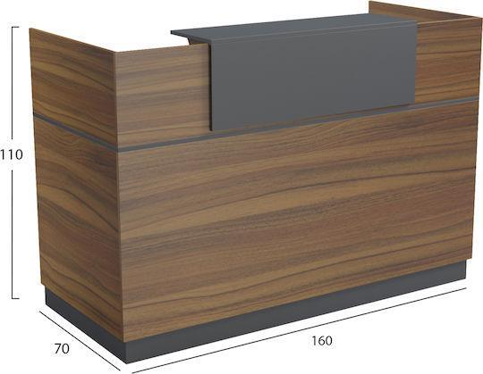 HomeMarkt Barry Επαγγελματικό Γραφείο Υποδοχής Π160xΒ70xΥ110cm HM2153.03