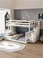 HomeMarkt Beamer Παιδικό Κρεβάτι Κουκέτα Ημίδιπλο Λευκό για Στρώμα 140x190cm HM711.03