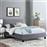 HomeMarkt Becca Κρεβάτι Διπλό Επενδυμένο με Ύφασμα Γκρι με Τάβλες για Στρώμα 150x200cm HM553.20