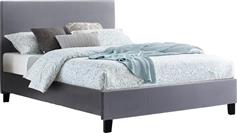 HomeMarkt Becca Κρεβάτι Διπλό Επενδυμένο με Ύφασμα Γκρι με Τάβλες για Στρώμα 150x200cm HM553.20