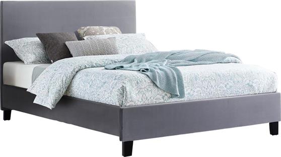 HomeMarkt Becca Κρεβάτι Διπλό Επενδυμένο με Ύφασμα Γκρι με Τάβλες για Στρώμα 150x200cm HM553.20