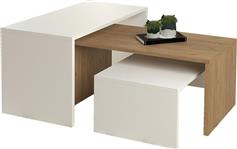 HomeMarkt Bentil Σετ Ζιγκόν Ξύλινο Sonama-Λευκό 3τμχ Μ65xΠ35xΥ45cm HM9444.11