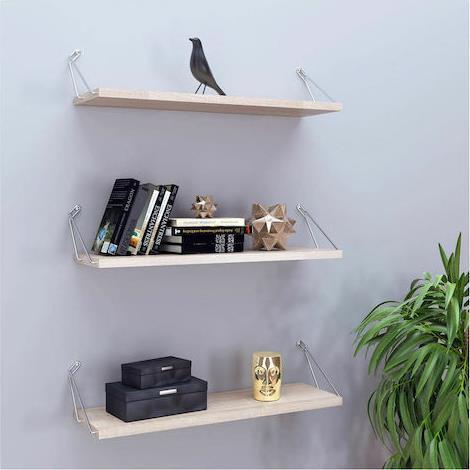 HomeMarkt Bhann Ράφια Τοίχου Sonoma Σετ 3τμχ 60x12.5x18cm HM9173.01