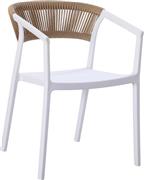 HomeMarkt Bogi Πολυθρόνα Εξωτερικού Χώρου Πολυπροπυλενίου Λευκή-Μπεζ 54x53x75cm HM6240.01