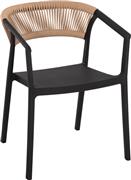 HomeMarkt Bogi Πολυθρόνα Εξωτερικού Χώρου Πολυπροπυλενίου Μαύρη-Μπεζ 54x53x75cm HM6240.02