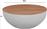 HomeMarkt Bowl Στρογγυλό Τραπεζάκι Σαλονιού από Μασίφ Ξύλο Φυσικό-Λευκό 90x40cm HM8717.03