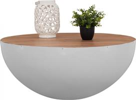 HomeMarkt Bowl Στρογγυλό Τραπεζάκι Σαλονιού από Μασίφ Ξύλο Φυσικό-Λευκό 90x40cm HM8717.03