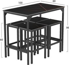 HomeMarkt Boxy Τραπεζαρία Σετ 5τμχ 60x100cm HM9882.13