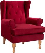 HomeMarkt Brandon Μπερζερα Κόκκινο Βελουτέ 81x83x101cm HM3073.14