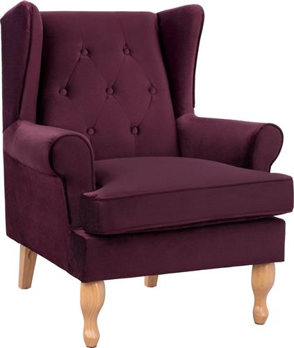 HomeMarkt Brandon Μπερζερα Μωβ Βελουτέ 81x83x101cm HM3073.15