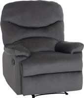 HomeMarkt Braylen Πολυθρόνα Relax με Υποπόδιο Βελούδινη Γκρι 85x90x95cm HM3298.01