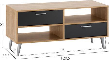 HomeMarkt Briana Sonoma-Γκρι 120.5x35.5x51cm HM2291.10