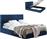 HomeMarkt Briley Κρεβάτι Υπέρδιπλο Επενδυμένο με Ύφασμα Μπλε με Αποθηκευτικό Χώρο & Τάβλες 160x200cm HM583.08