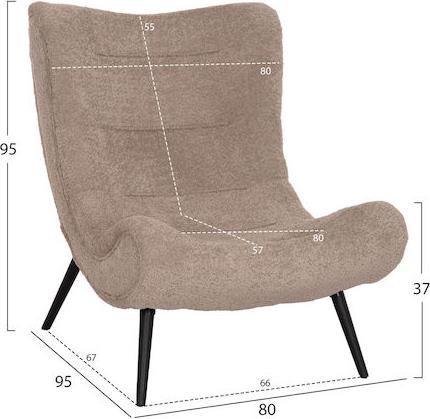 HomeMarkt Brym Πολυθρόνα Σκούρο Μπεζ 80x97x100cm HM9605.08
