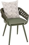 HomeMarkt Camden Πολυθρόνα Εξωτερικού Χώρου Αλουμινίου Dark Olive με Μαξιλάρι 56x60x72cm HM6141.09
