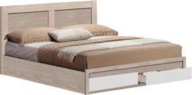 HomeMarkt Capri Κρεβάτι Διπλό Ξύλινο Sonoma Λευκό με Αποθηκευτικό Χώρο & Τάβλες για Στρώμα 150x200cm HM312.16