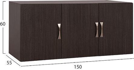 HomeMarkt Carly Πατάρι Τρίφυλλης Ντουλάπας Zebrano 150x55x60cm HM385.01