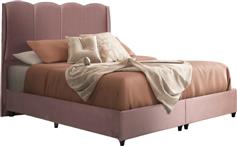 HomeMarkt Central Κρεβάτι Υπέρδιπλο Επενδυμένο με Ύφασμα Σάπιο Μήλο με Τάβλες για Στρώμα 160x200cm HM674.12