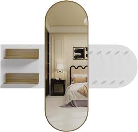 HomeMarkt Cheryl Έπιπλο Εισόδου με Καθρέπτη & Κρεμάστρα Λευκό-Sonama 125x40x120cm HM9049.12