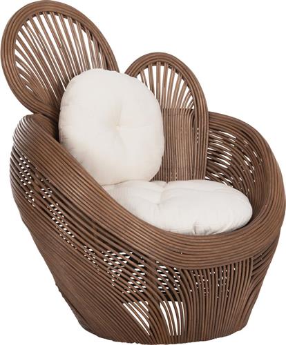 HomeMarkt Circe Πολυθρόνα Εξωτερικού Χώρου Rattan με Μαξιλάρι Καφέ 100x74x112.5cm HM9883