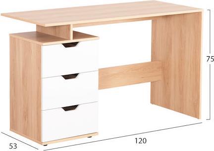 HomeMarkt Colt Γραφείο Ξύλινο Λευκό-Sonama 120x53x75cm HM18291
