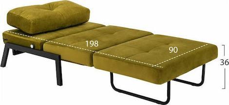 HomeMarkt Constance Κρεβάτι Λαδί Βελουτέ 95x92x66cm HM3078.13