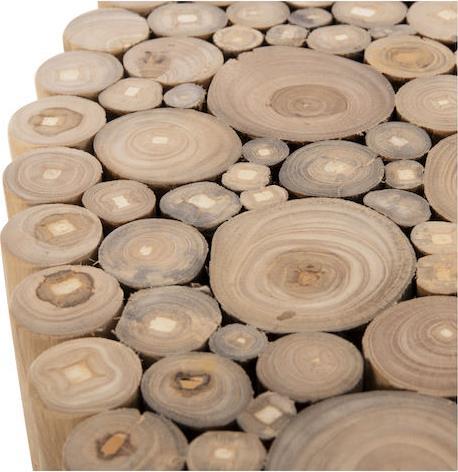 HomeMarkt Cooter Στρογγυλό Τραπεζάκι Σαλονιού από Μασίφ Ξύλο Κλαδιά Teak-Φυσικό Μ80xΠ80xΥ50cm HM9863