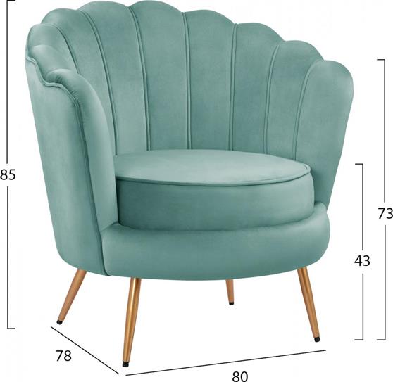 HomeMarkt Coquille HM8493.07 Βελούδο Φυστικί 80x78x85cm