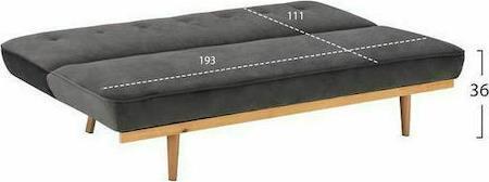 HomeMarkt Coralie Τριθέσιος Κρεβάτι Γκρι Βελουτέ 193x85x88cm HM3168.01