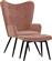 HomeMarkt Crawley HM8918.02 Μπερζέρα Με Υποπόδιο Βελούδο Σάπιο Μήλο 70x57x103cm