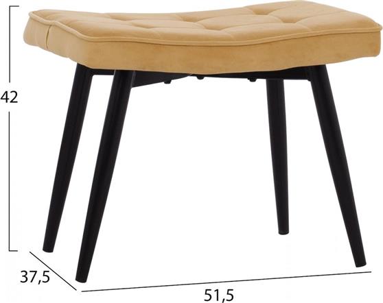 HomeMarkt Crawley HM8918.09 Μπερζέρα Με Υποπόδιο Βελούδο Χρυσό 70x57x103cm