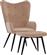 HomeMarkt Crawley HM8918.11 Μπερζέρα Με Υποπόδιο Βελούδο Μπεζ 70x57x103cm