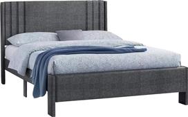 HomeMarkt Credence Κρεβάτι Υπέρδιπλο Επενδυμένο με Ύφασμα Γκρι με Τάβλες για Στρώμα 160x200cm HM685.01