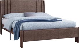 HomeMarkt Credence Κρεβάτι Υπέρδιπλο Επενδυμένο με Ύφασμα Καφέ με Τάβλες για Στρώμα 160x200cm HM685.03