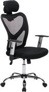 HomeMarkt Cuore Καρέκλα Διευθυντική με Ανάκλιση και Μπράτσα Μαύρη HM1207.01